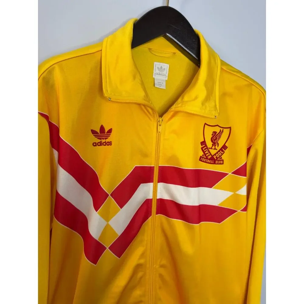 Liverpool Anthem Jacket Retro Adidas Original Yellow Vintage Men's XL